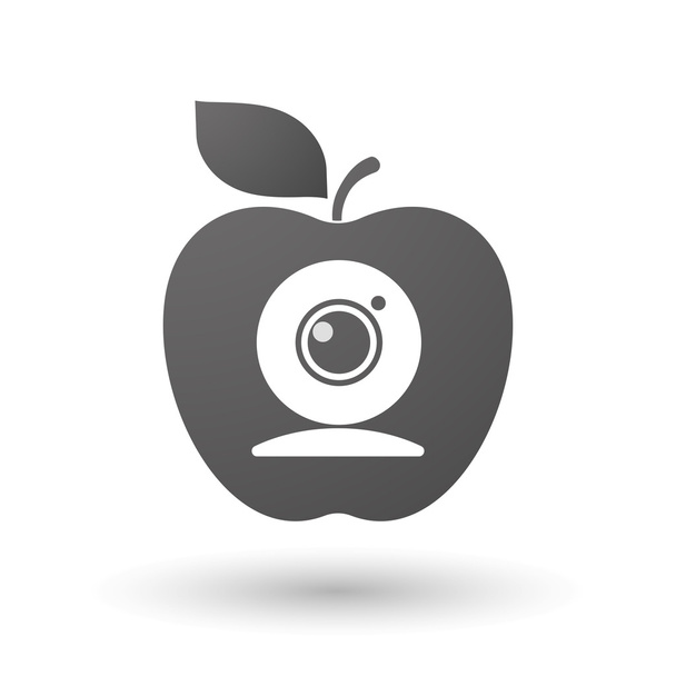 Web カムとリンゴのアイコン - ベクター画像