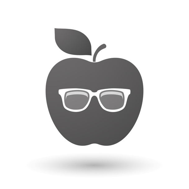 メガネとリンゴのアイコン - ベクター画像