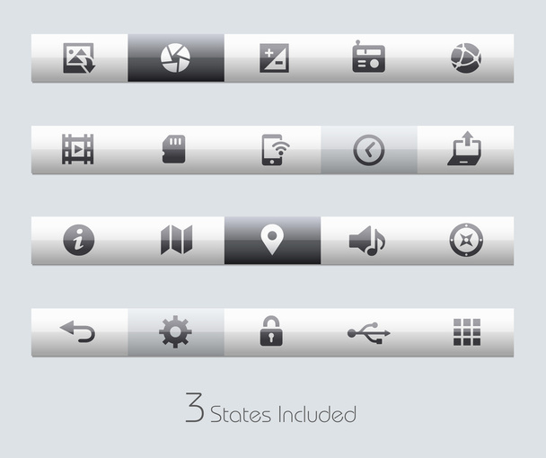 Web and Mobile 5 -- Toolbars - Vektor, Bild