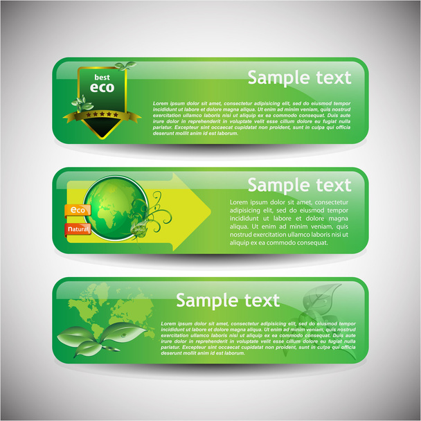 Colorful Eco Banner Set - Vector Illustration - Vector, afbeelding