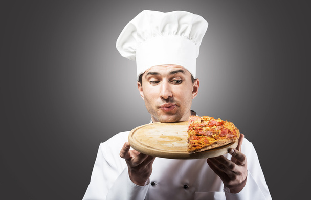 Funny pizza chef - Fotó, kép