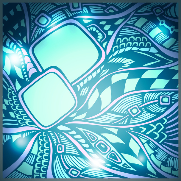 Fond abstrait doodle avec lumière dans les couleurs cyan bleu
 - Vecteur, image