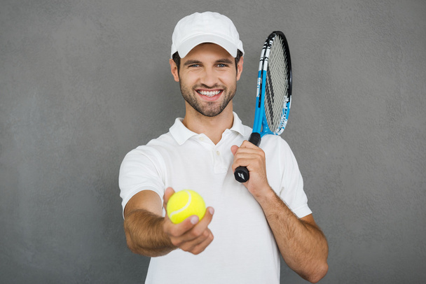 handsome man in tennis clothes - Фото, изображение