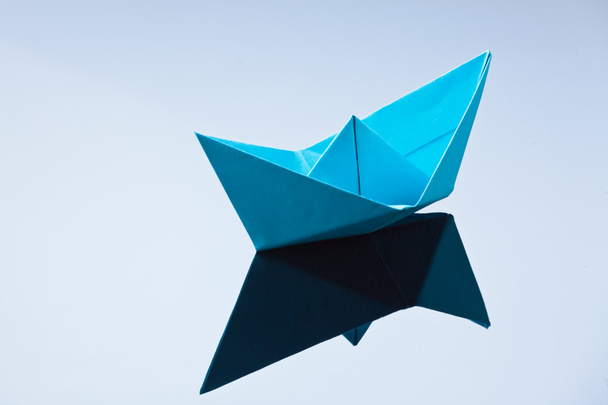 Ship folded from paper - 写真・画像