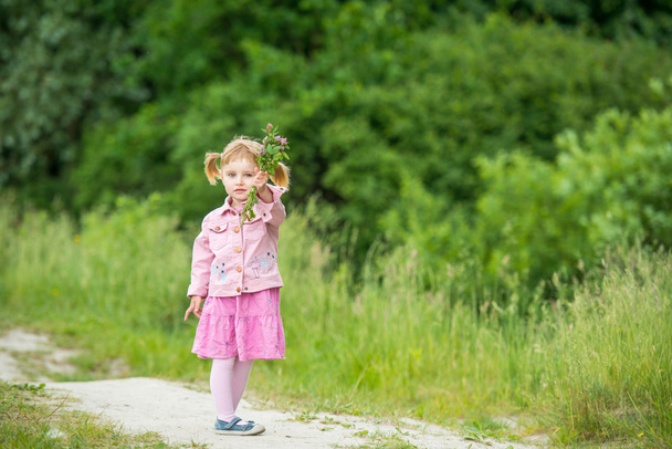 Cute little girl on the meadow  - Foto, immagini