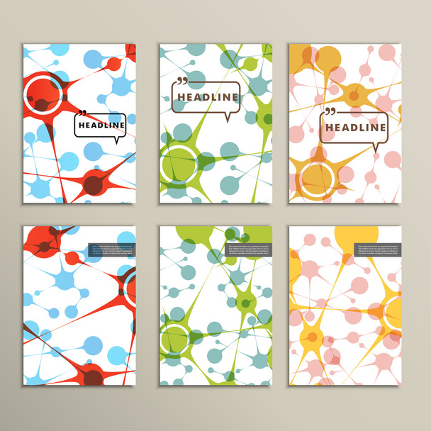 Set of six covers with abstract patterns - Vector, Image