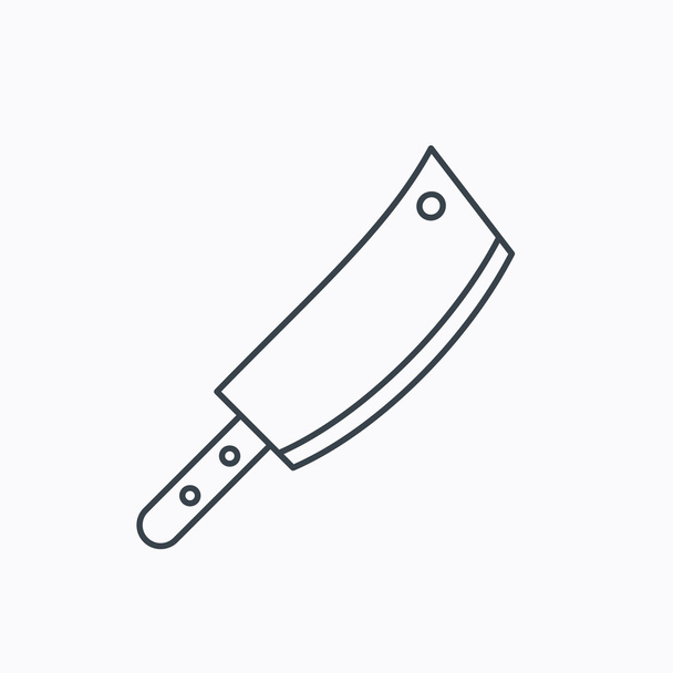 Butcher knife icon. Kitchen chef tool sign. - Vector, afbeelding