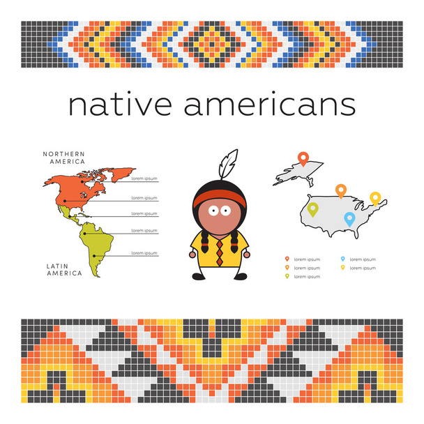 Native American koncepció.  - Vektor, kép