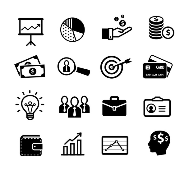 Ícones de negócios - produtividade, gestão
 - Vetor, Imagem