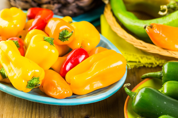 Variety of fresh organic peppers - Photo, Image
