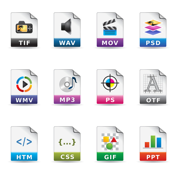 Web-Icons - mehr Dateiformate - Vektor, Bild
