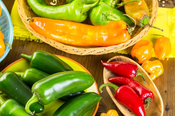 Variety of fresh organic peppers - Photo, Image