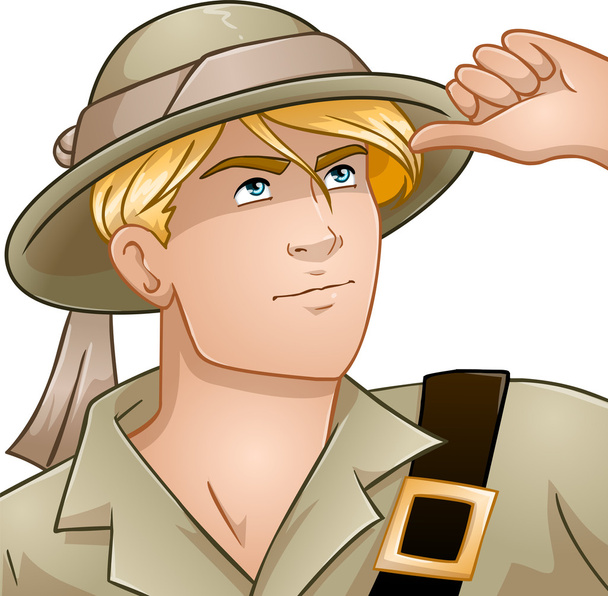 Блондин-исследователь природы
 - Вектор,изображение