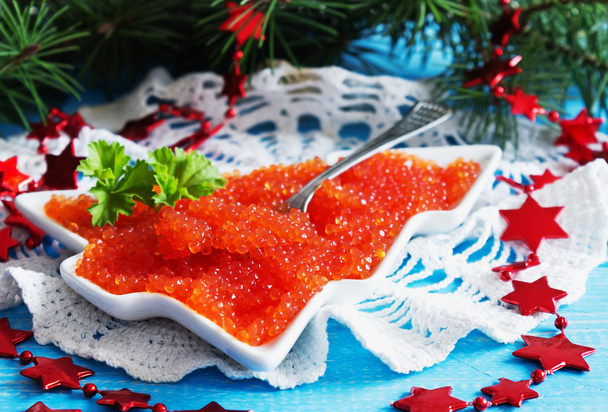 caviar rouge sur la table de Noël
 - Photo, image