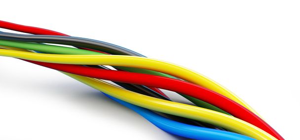 color de los cables sobre un fondo blanco
 - Foto, imagen