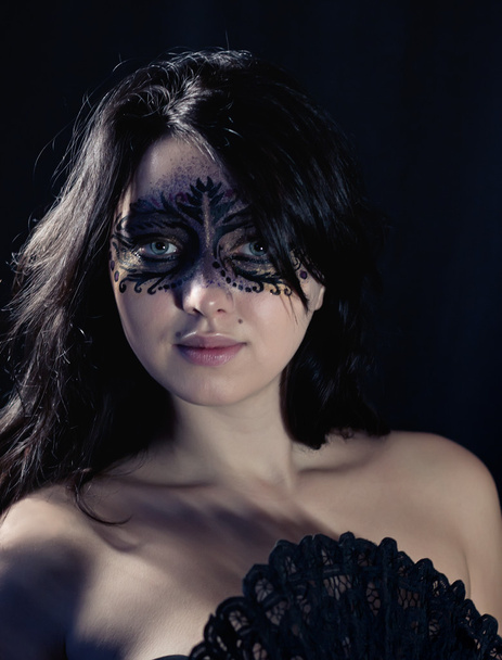 Woman in black mask - Photo, Image