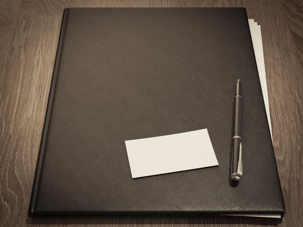 Folder for papers on a wooden texture - Fotó, kép