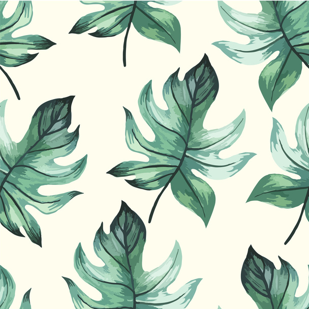 Vector illustration with tropical leaves. - ベクター画像