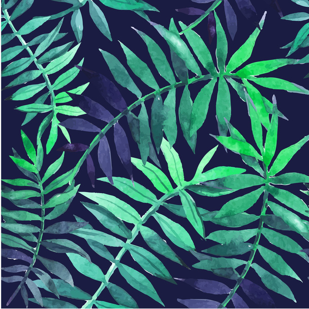 Vector illustration with tropical leaves. - Wektor, obraz