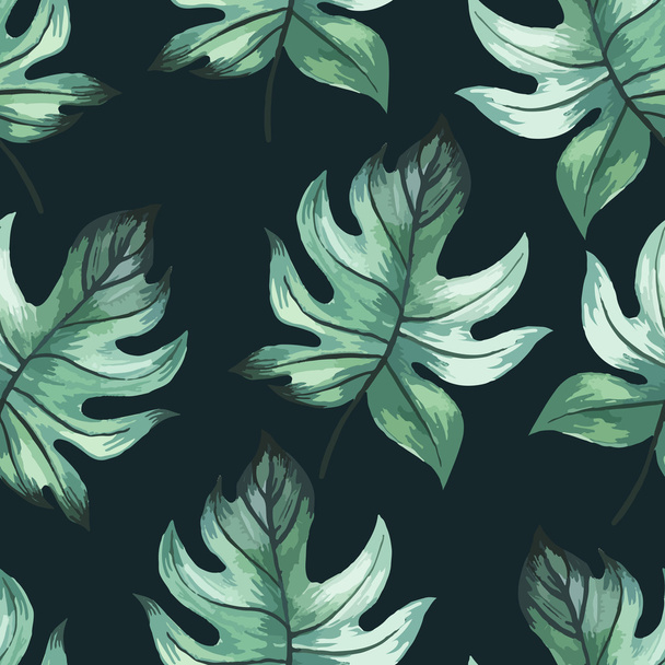 Vector illustration with tropical leaves. - Vector, afbeelding
