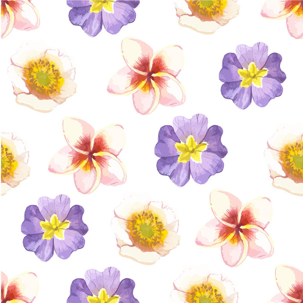 Vector illustration with seamless flower background. - Vector, Image