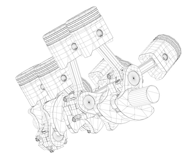 Kolben, V8-Motor - Foto, Bild