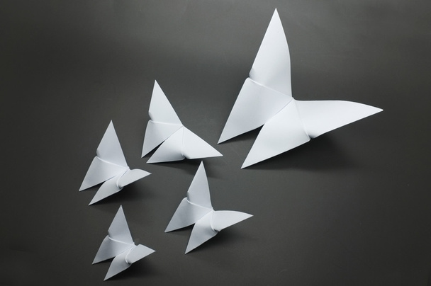 Papel mariposa origami blanco
 - Foto, imagen
