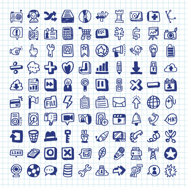 Doodle iconos web
 - Vector, Imagen