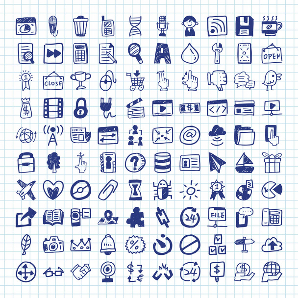 Doodle iconos web
 - Vector, Imagen