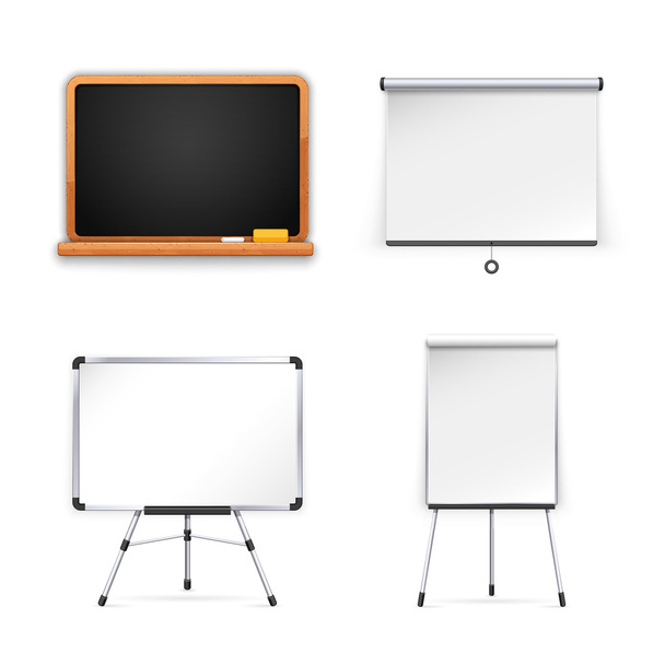 Flip Chart Vector Office Whiteboard For Business Training Isolated