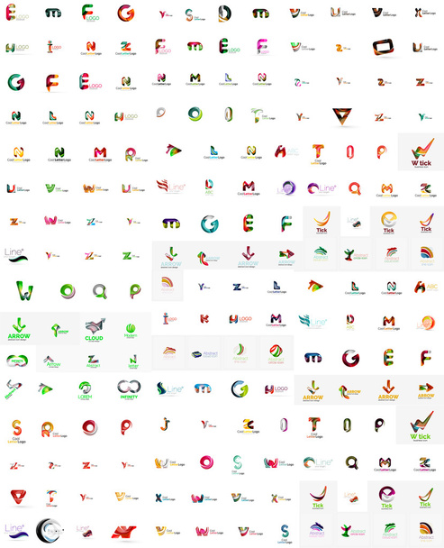 Mega set of letter logos - Vektör, Görsel