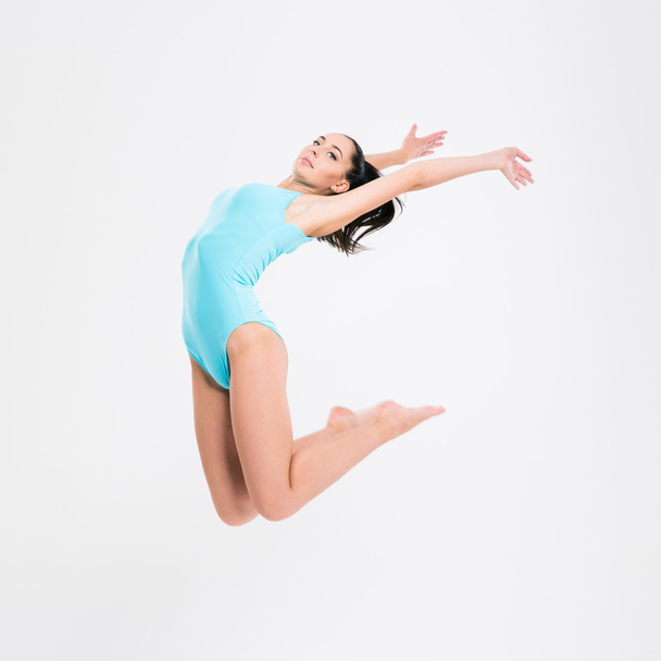 Portrait of a beautiful flexible girl gymnast - Foto, Imagem