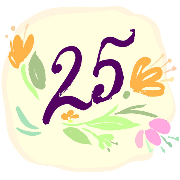 Verjaardag 25 tekens - Vector, afbeelding