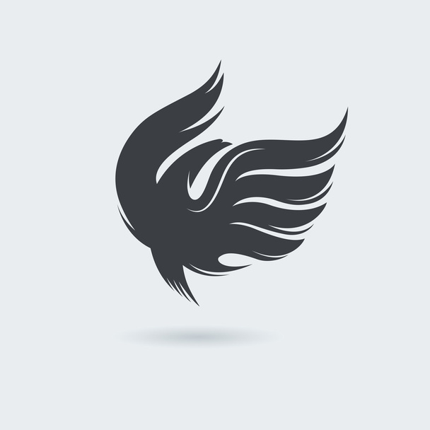 Phoenix or Eagle flying bird icon - Vektör, Görsel