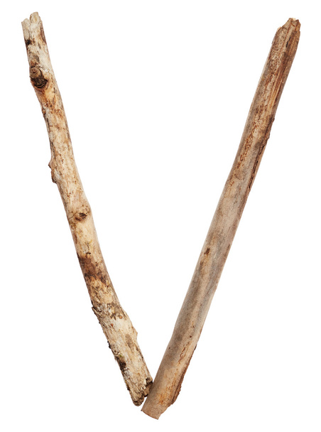 letter V made from sticks - Photo, Image