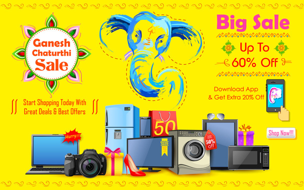 Happy Ganesh Chaturthi offre de vente
 - Vecteur, image