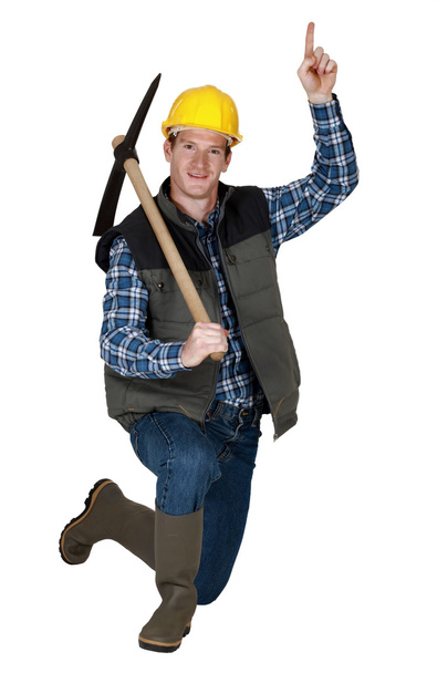 Man with pick-axe - Foto, Imagen