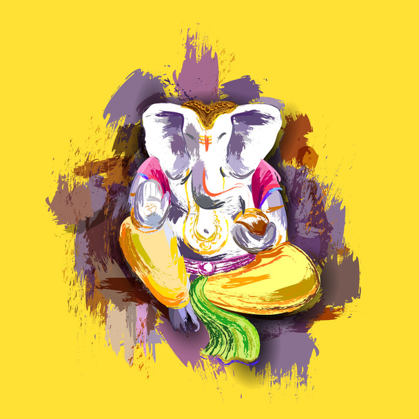 Lord Ganesha in paint style - Vector, Image