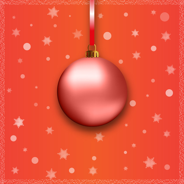rote Weihnachtskugel mit Schleife - Vektor, Bild