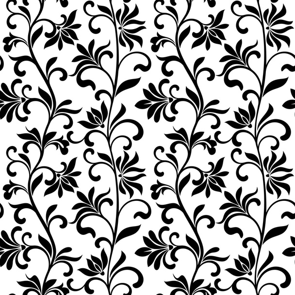 Elegant seamless pattern with decoration flowers on a white back - Вектор,изображение