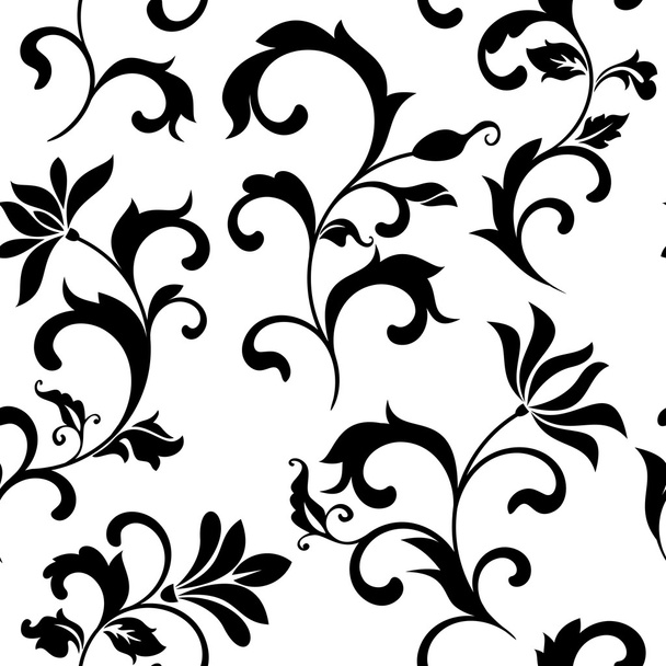Elegant seamless pattern with decoration flowers on a white back - Vektor, kép