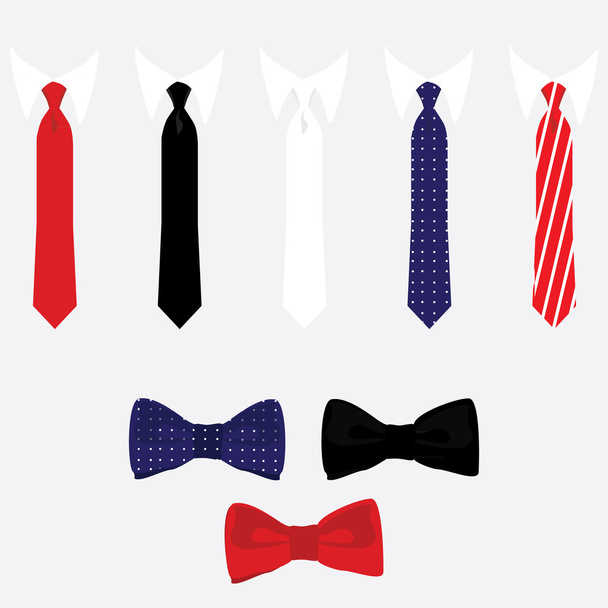Tie and bow tie set - Vettoriali, immagini