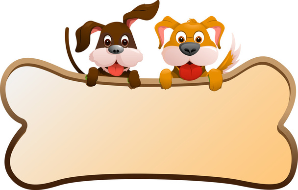 Dogs with banner - Vector, Image