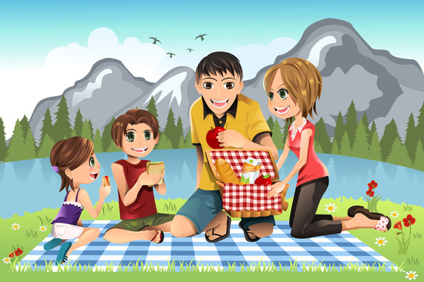 Family picnic - Vector, Image
