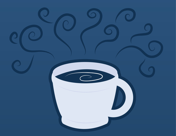 koffie kopje Mok met blauwe stoom - Vector, afbeelding