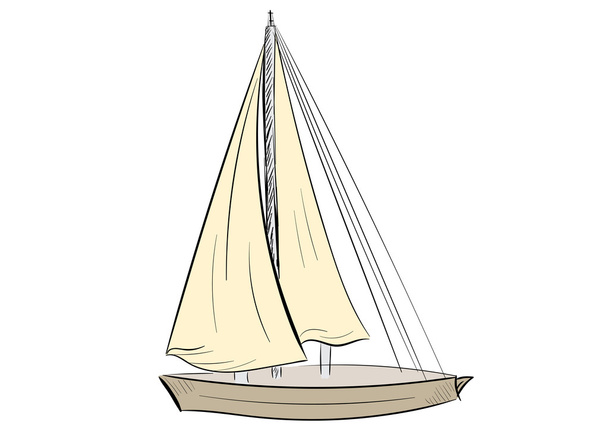 skica plachetnice - Vektor, obrázek