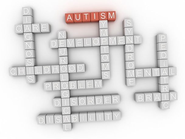 3d зображення Концепція аутизму слово хмарний фон
 - Фото, зображення