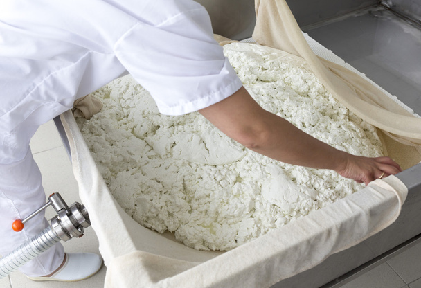 Producción de queso crema lechera final
 - Foto, imagen