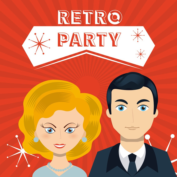 Retro party design - Wektor, obraz
