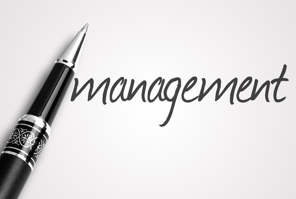 Stift schreibt Management auf Papier  - Foto, Bild